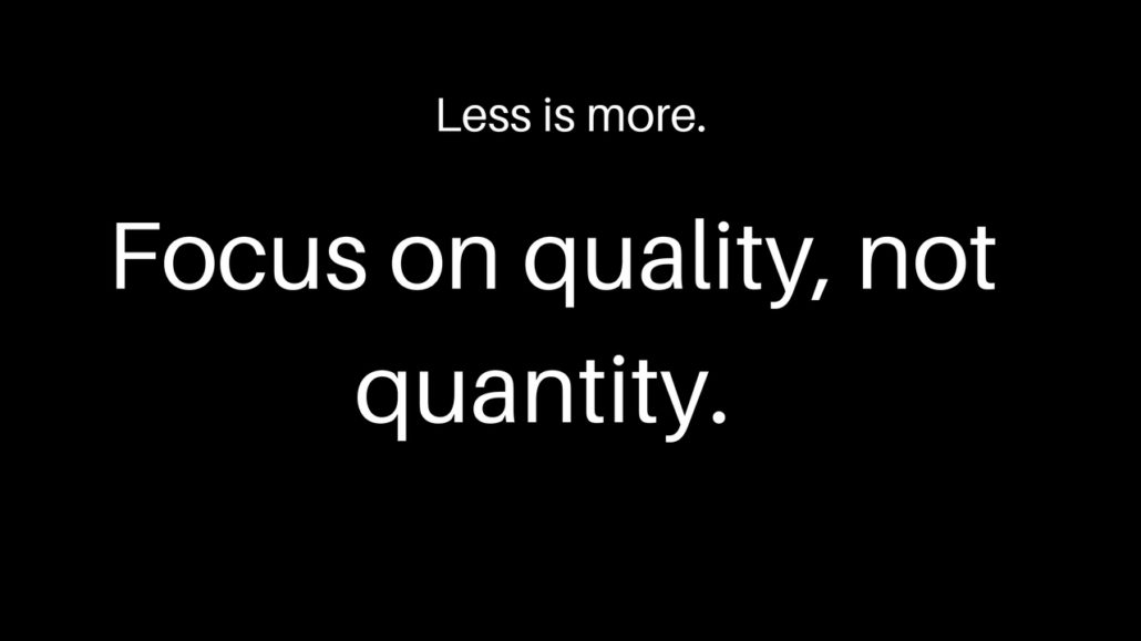 Less is more 