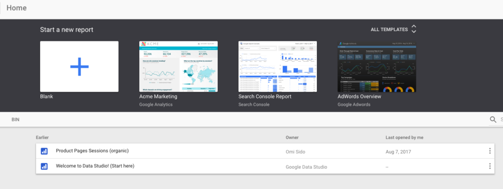 Creating Reports in Google data Studio