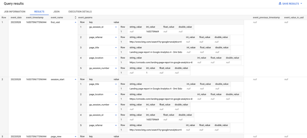 Nested fields in BigQuery
