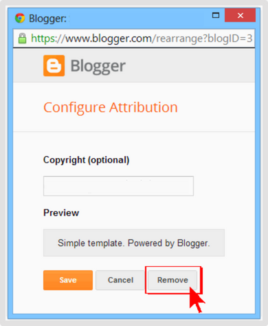 How to remove 'Powered by Blogger'