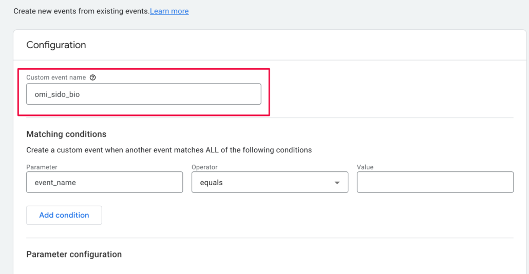 Custom event name Google Analytics 4