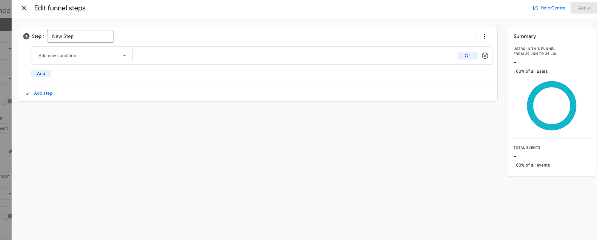 Funnel exploration in Google Analytics 4 (GA4)