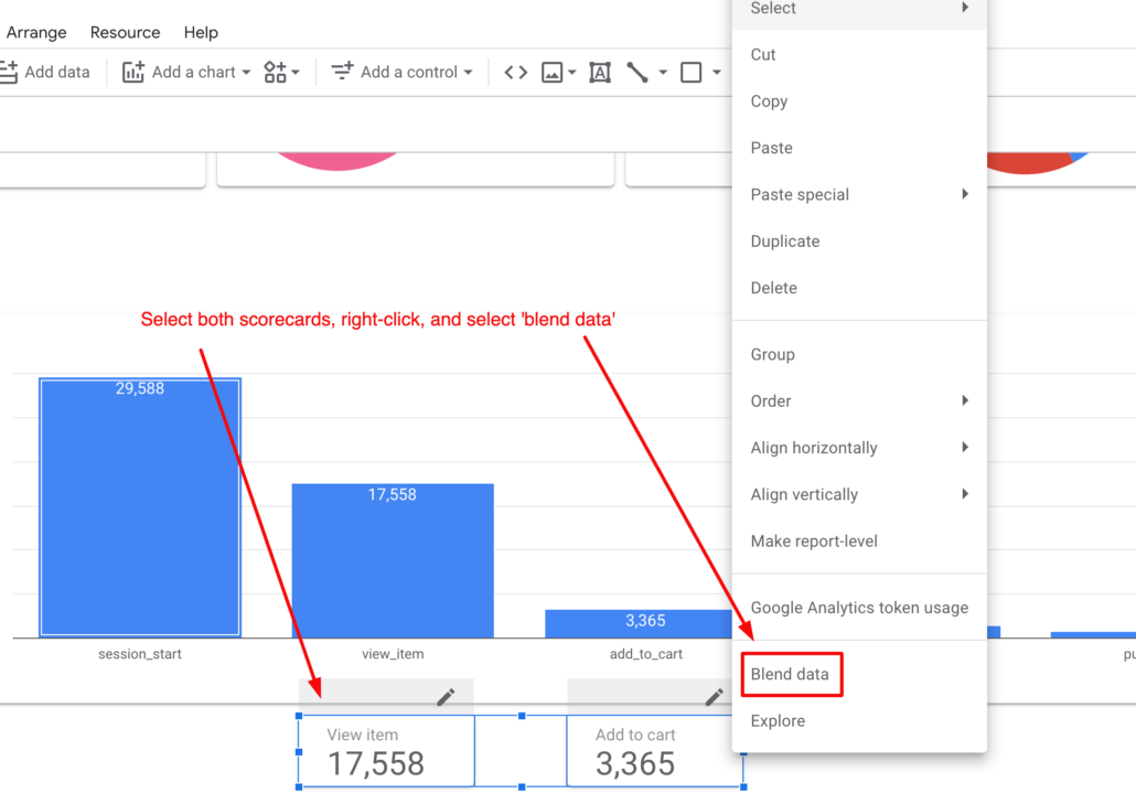 Blend data in Google Looker studio