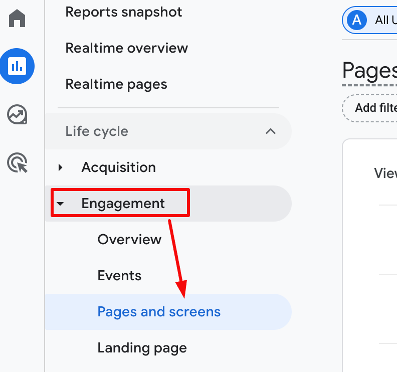 Pages and screens GA4